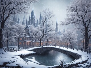 Snowy town