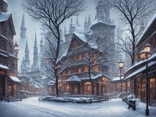 Snowy town