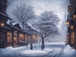 Snowy town