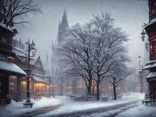Snowy town