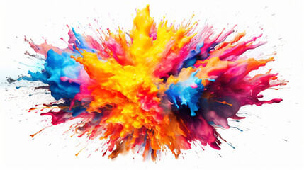 Fototapeta na wymiar Explosion of multicolored colors. Colored powder explosion. Abstract closeup dust. AI Generative.