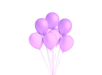 pink balloon isolated on white
