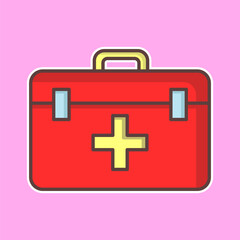 Obraz premium First aid kit icon. Flat illustration of first aid kit vector icon