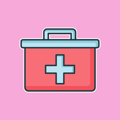 First aid kit icon. Flat illustration of first aid kit vector icon