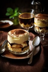 Premium tiramisu cake desert 