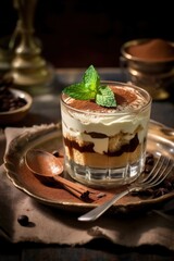 Premium tiramisu cake desert 