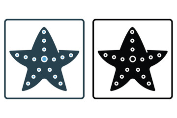 Starfish icon. Solid icon style design. Simple vector design editable - obrazy, fototapety, plakaty