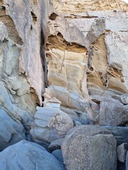 Fototapeta na wymiar Weathered cliff face at Redhead Beach New South Wales Australia