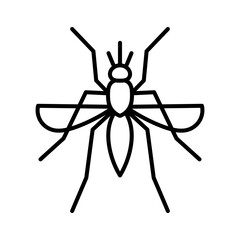 Simple And Clean Mosquito Outline Icon Vector Illustration