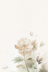 Watercolor Floral Backgrounds. Flowers In Neutral Colors. Delicate Watercolor Wallpaper. Generative AI.