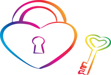 key rainbow png key in heart shape