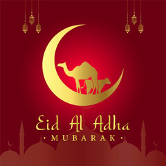 Eid al adha mubarak islamic festival social media post template