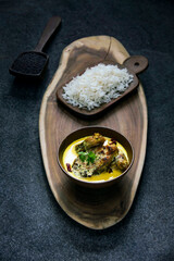 Doi Illish Mach Indian Fish Curry Bengali with steamed rice