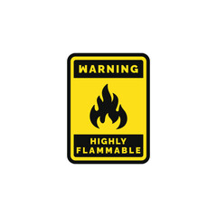 Highly flammable caution warning symbol design vector