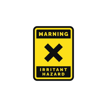 Irritant hazard caution warning symbol design vector