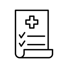 Medical Report line flat vector icon