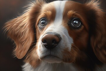 Closeup photo of an adorable dog. , hyperrealism, photorealism, photorealistic