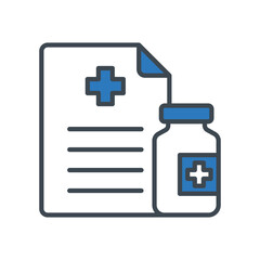Medical recipe icon vector design template