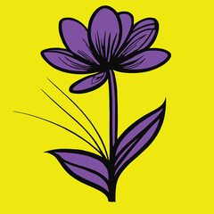 Flower vector line artwork