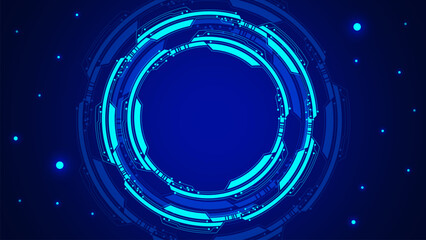Obraz premium Futuristic glowing HUD background for technology. Big data visualization and virtual reality technology screen.