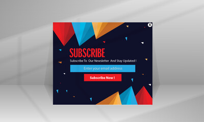 Abstract Subscribe to an E-mail Pop Up Template Design