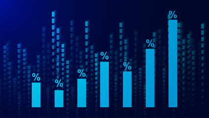 Fototapeta premium Business candle stick graph for business finance report, stock market investment and forex trading concept.