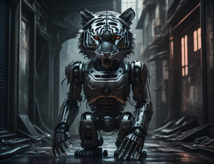 Fototapeta na wymiar robot tiger