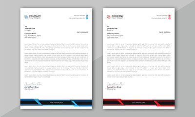 Clean and professional corporate company business letterhead template design with color variation bundle.
Abstract Corporate Business Style Letterhead Design Vector Template.