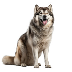 Fototapeta premium Siberian husky isolated on transparent background.