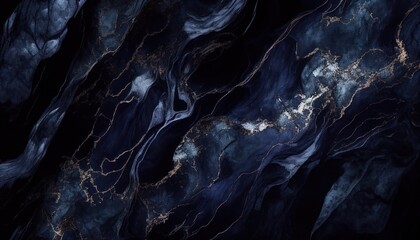 Abstract dark navy blue luxury marble texture, premium background	
