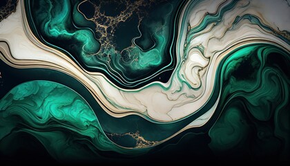 Abstract liquid green luxury marble texture, premium background	
