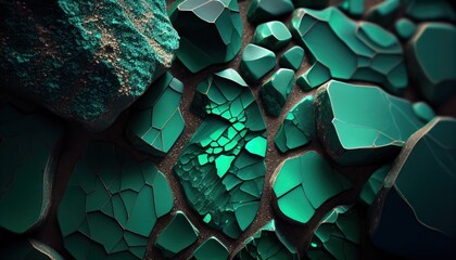 Abstract green minerals stone background texture, nature emerald surface pattern backdrop