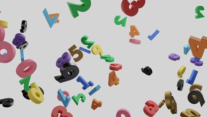 浮遊するカラフルな数字