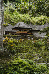 Fototapeta na wymiar Historical Pura Gunung Kawi temple. Bali ancient architecture, kawi mountain with royal tombs