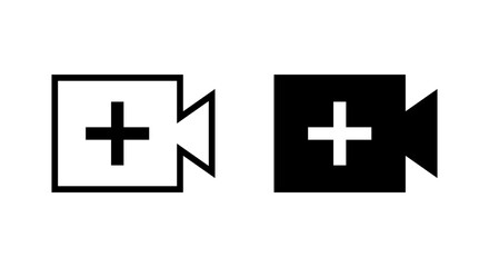 Create video icon vector. Upload videos button for content