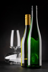 Fototapeta na wymiar White wine bottles