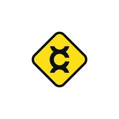 Carcinogen caution warning symbol design vector