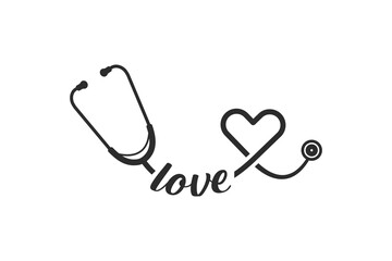 Stethoscope Heart Vector, Medical tools Vector, Stethoscope typography, Doctor, Nurse, Health, illustration, Clip Art, medical illustration, Typography