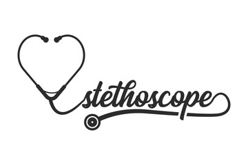 Stethoscope Heart Vector, Medical tools Vector, Stethoscope typography, Doctor, Nurse, Health, illustration, Clip Art, medical illustration, Typography