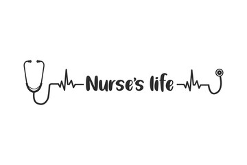 Stethoscope Heart Vector, Medical tools Vector, Stethoscope typography, Doctor, Nurse, Health, illustration, Clip Art, medical illustration, Typography