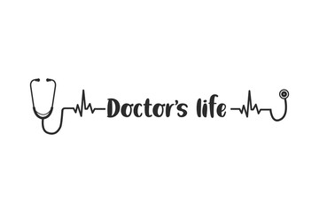 Stethoscope Heart Vector, Medical tools Vector, Stethoscope typography, Doctor, Nurse, Health, illustration, Clip Art, medical illustration, Typography