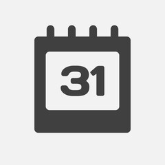 Icon page calendar day - number 31