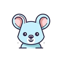 Portrait of Koala cute animal icon. Line style character avatar. Generative AI