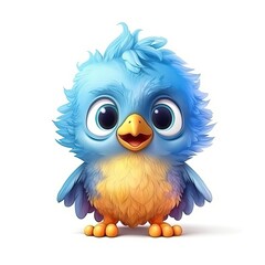 Portrait of Parrot cartoon animal. Cute style character avatar. Generative AI