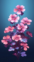Fototapeta na wymiar Cute Geranium blooming flower. Vibrant colorful floral design with beautiful flower. Generative AI