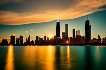 Fototapeta na wymiar Chicago skyline pictures