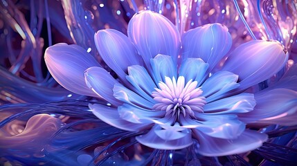 Lavender flowers in futuristic floral background. Beautiful blooming design. Generative AI
