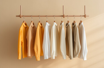 clothes hanging on the rail with Generative AI