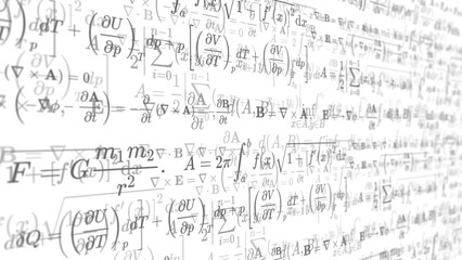 White background with school formulas.Education at school.illustration .