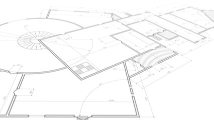 Architectural plan .House plan project .Engineering design .Industrial construction of houses . illustration .